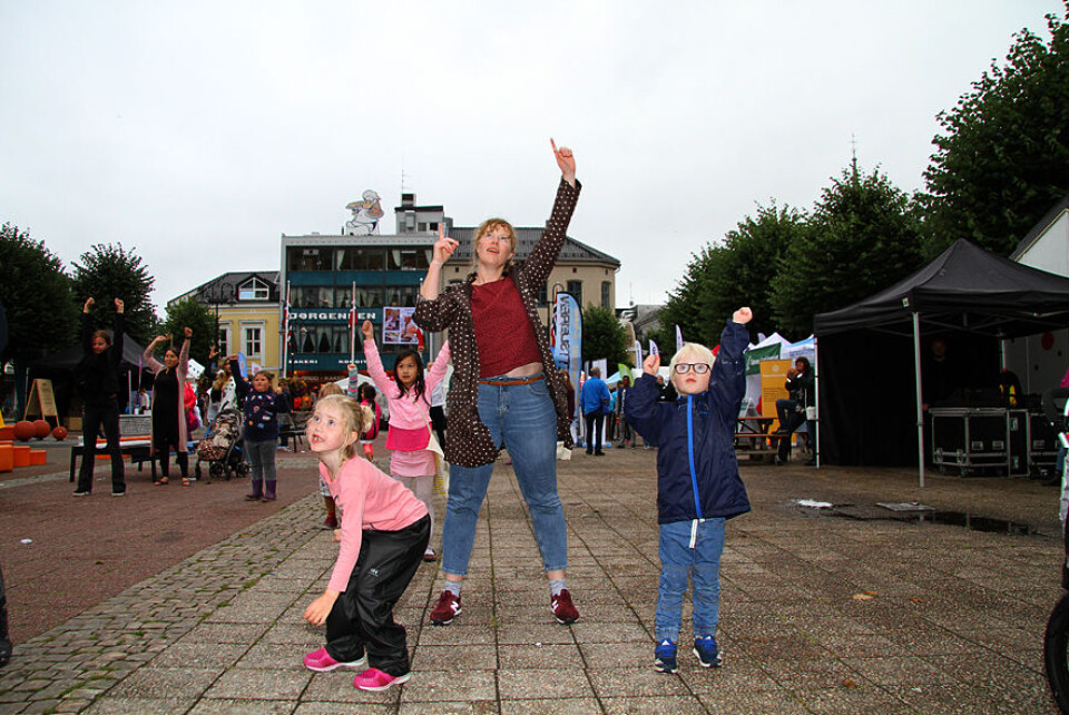 Aktiv familie. Johanna (6), Katharina og Oskar (5) Langvaag var med på notene i Arendal. Foto: Kai Hovden Aktiv familie. Johanna (6), Katharina og Oskar (5) Langvaag var med på notene i Arendal. Foto: Kai Hovden