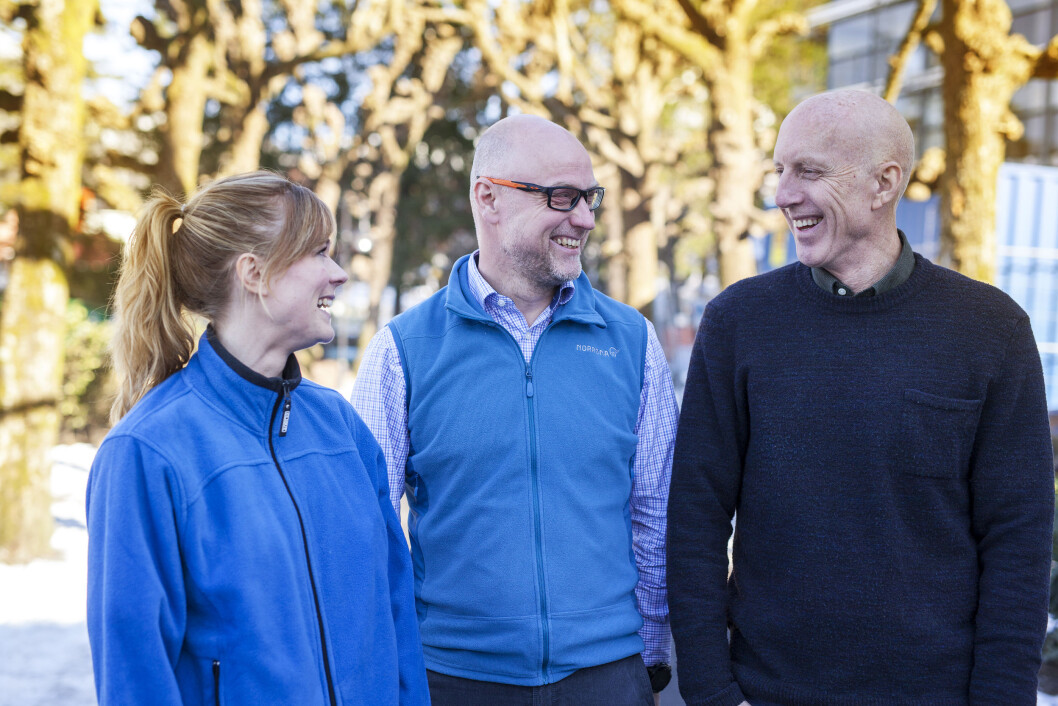 Fra venstre: Anne Gro H.Faleide og Tor Frithjof Wigers Larsen, Haraldsplass sykehus, og NFF-leder Fred Hatlebrekke . Fra venstre: Anne Gro H.Faleide og Tor Frithjof Wigers Larsen, Haraldsplass sykehus, og NFF-leder Fred Hatlebrekke .