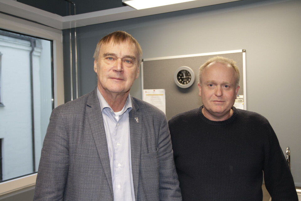 Svein Aarseth fra Rådet for legeetikk (til venstre) og leder i NFFs etiske utvalg Stig Fløisand ønsker å samarbeide rundt etiske spørsmål.
