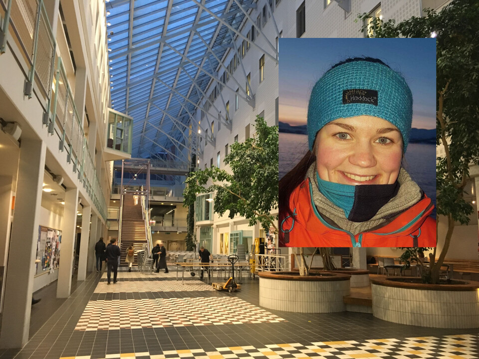 Leder for FYSIO Tromsø, Johanne Nikolaisen, forteller at det er et inkluderende miljø på UiT med små klasser. (Foto: Cecilie Bakken Høstmark og privat).