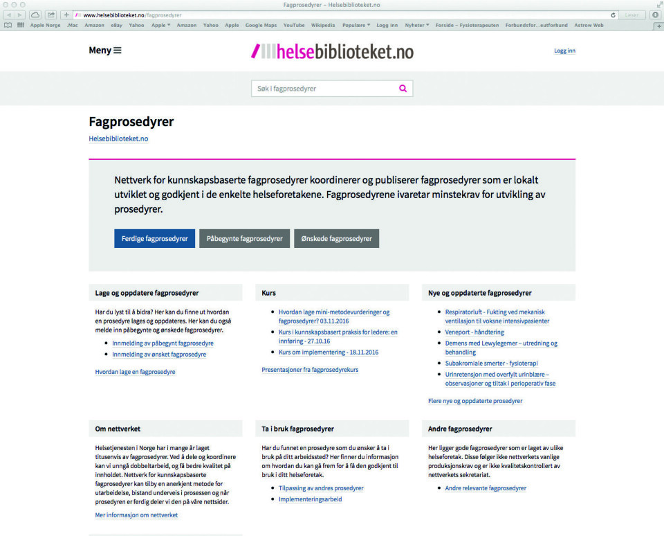 Utvikling av en kunnskapsbasert fagprosedyre