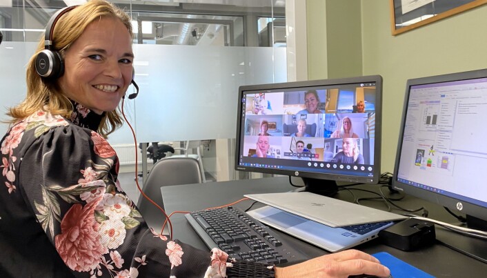 Rådgiver Dora Sif Oskarsdottir i Norsk Fysioterapeutforbund holdt i trådene, mens kurset ble kjørt digitalt. Rådgiver Dora Sif Oskarsdottir i Norsk Fysioterapeutforbund holdt i trådene, mens kurset ble kjørt digitalt.
