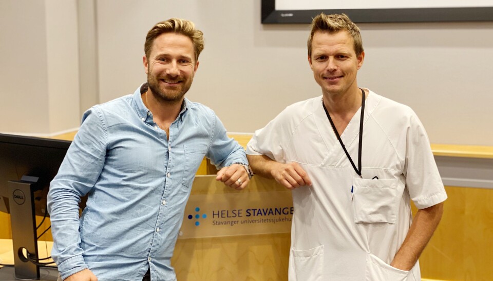 Fysioterapeut Tord Moen (til venstre) og gastrokirurg Henrik Hætta har startet samarbeid om fedmepasienter. Fysioterapeut Tord Moen (til venstre) og gastrokirurg Henrik Hætta har startet samarbeid om fedmepasienter.