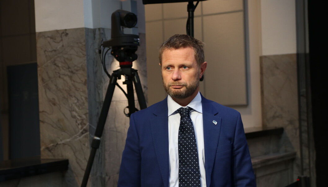 Helse- og omsorgsminister Bent Høie i forbindelse med en pressekonferanse tidligere i år. Helse- og omsorgsminister Bent Høie i forbindelse med en pressekonferanse tidligere i år.