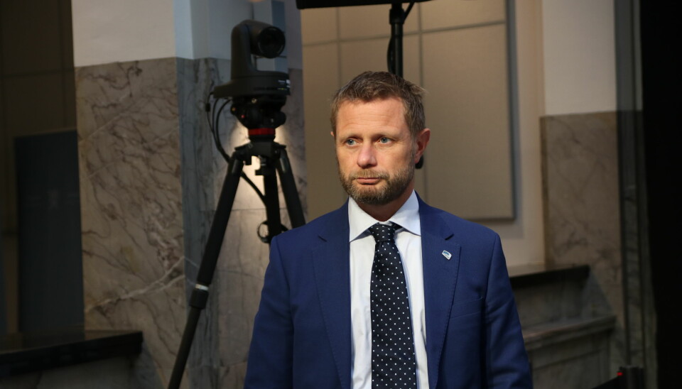 Helse- og omsorgsminister Bent Høie i forbindelse med en pressekonferanse tidligere i år.