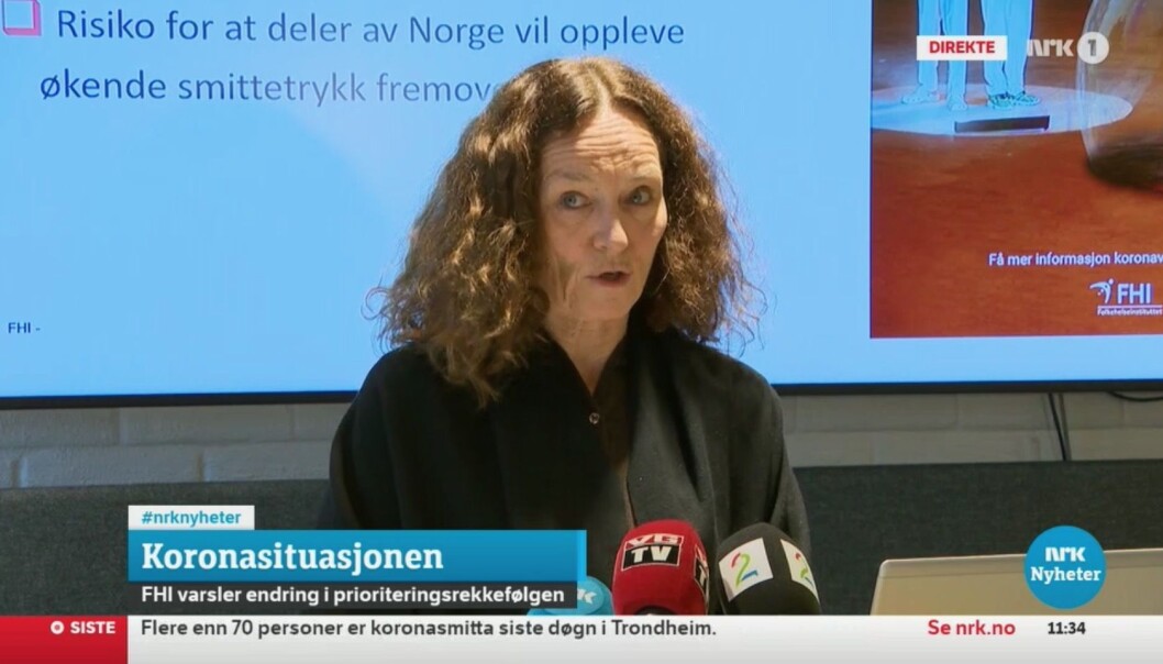 Faksimile fra pressekonferansen på NRK. Faksimile fra pressekonferansen på NRK.