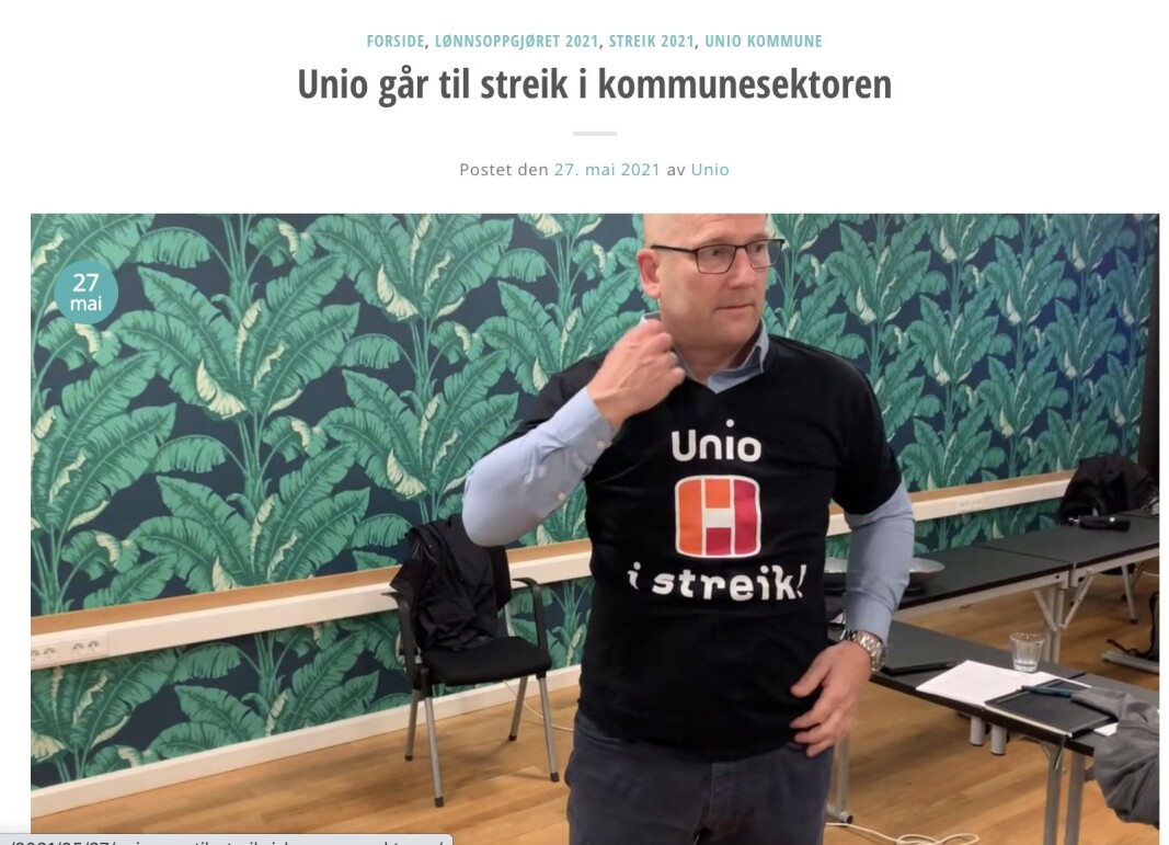Skjermdump fra Unio.no Skjermdump fra Unio.no
