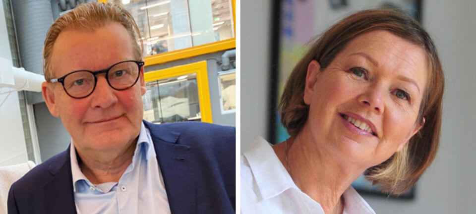 Peter Christian Lehne, leder i Norsk Manuellterapeutforening (NMF), og redaktør Irene Mårdalen i Fysioterapeuten.