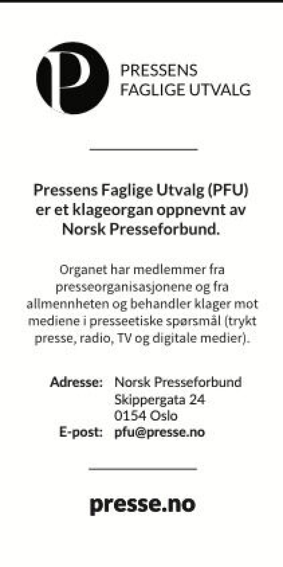 PFUs presselapp