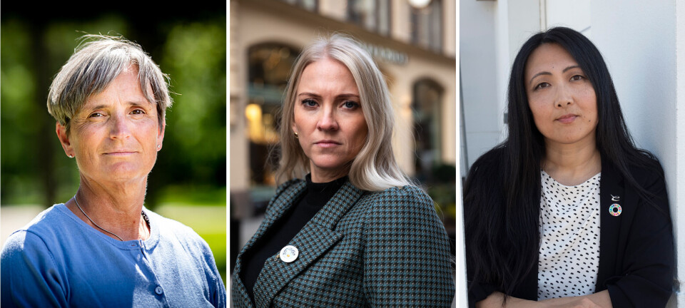 Forbundsleder Gerty Lund i Norsk Fysioterapeutforbund (t. v), forbundsleder Lill Sverresdatter Larsen i Norsk Sykepleierforbund og forbundsleder Tove Holst Skyer i Ergoterapeutene. Forbundsleder Gerty Lund i Norsk Fysioterapeutforbund (t. v), forbundsleder Lill Sverresdatter Larsen i Norsk Sykepleierforbund og forbundsleder Tove Holst Skyer i Ergoterapeutene.