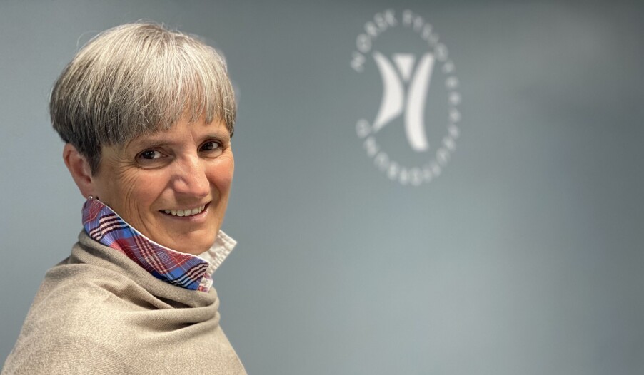 Forbundsleder Gerty Lund i NFF. Forbundsleder Gerty Lund i NFF.
