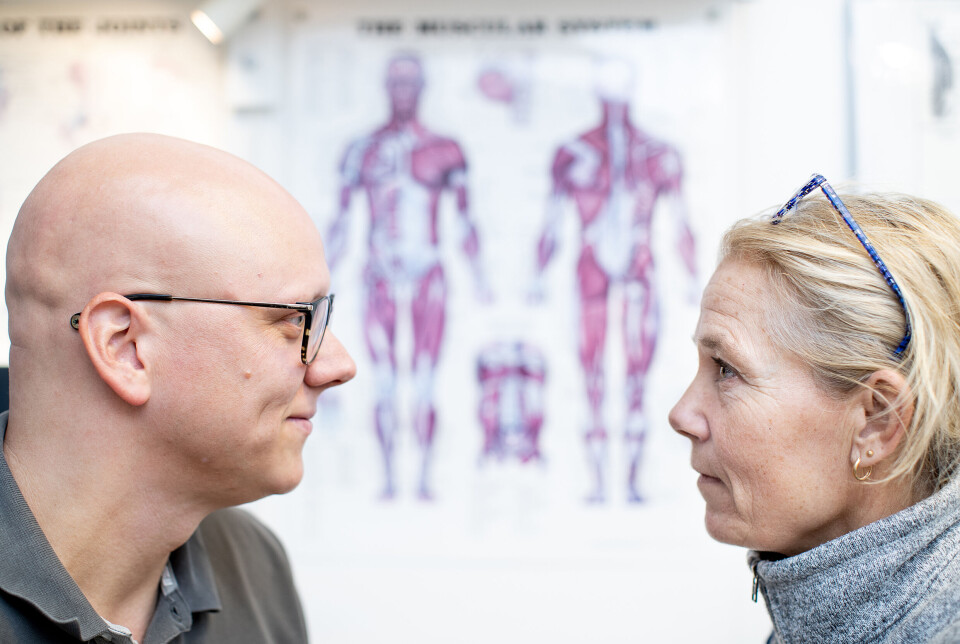 Manuellterapeut Sverre Paus Vadem og Ulrika Tiegs, som er psykomotorisk fysioterapeut, jobber på samme klinikk i Oslo.