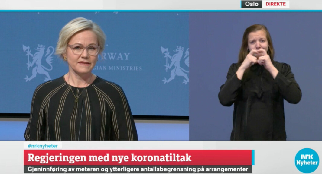 Skjermdump fra NRK.
