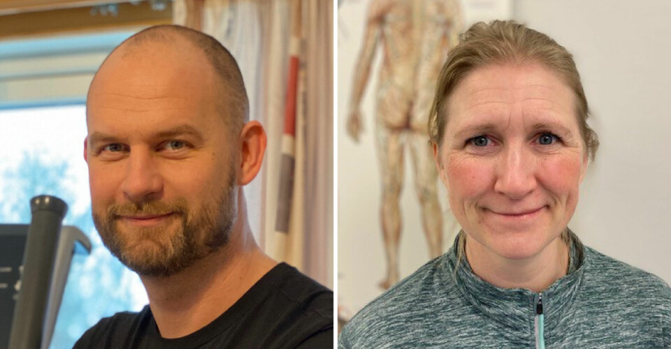 Thomas Hoff og Linda Moen Heia er avtalefysioterapeuter i henholdsvis Rødøy og Namsos.