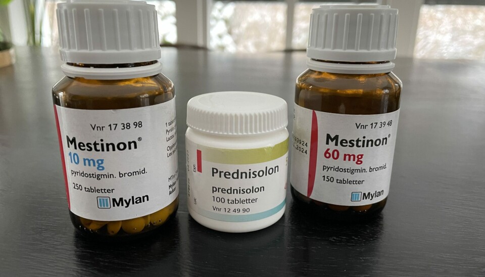 Bogsti tar fortsatt Mestinon og Prednisolon (kortison).
