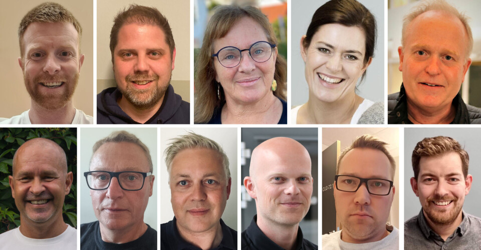 Øverst fra venstre: Jens Fredrik Aas, Patrick Jensen, Sissel Hovland, Eva Hoddø og Stig Morten Fløisland. Nederst fra venstre: Henri Henell, Jan Harry Størksen, Espen Ervik, Jan Frode Rønning, Robert Grønbech og Markus Ryeng Fosseli.