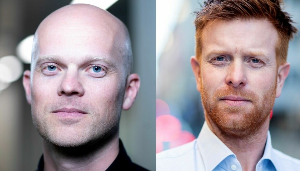 Regionledere i Norsk Fysioterapeutforbund Jan Frode Rønning (f.v.) og Jens Fredrik Aas oppfordrer til en prat med politikere.
