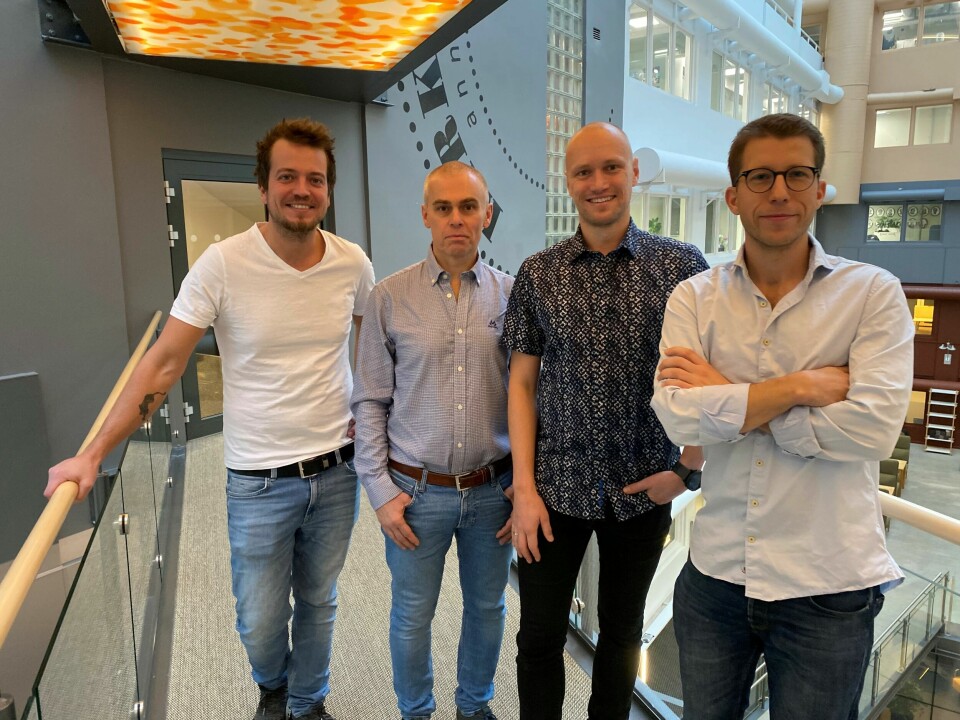 Joakim Halvorsen, Helge Hæstad, Andreas Rosenberger og Martin Hellevik møttes til samtale om nevrologisk fysioterapi. Sted: Podcast-studio.
