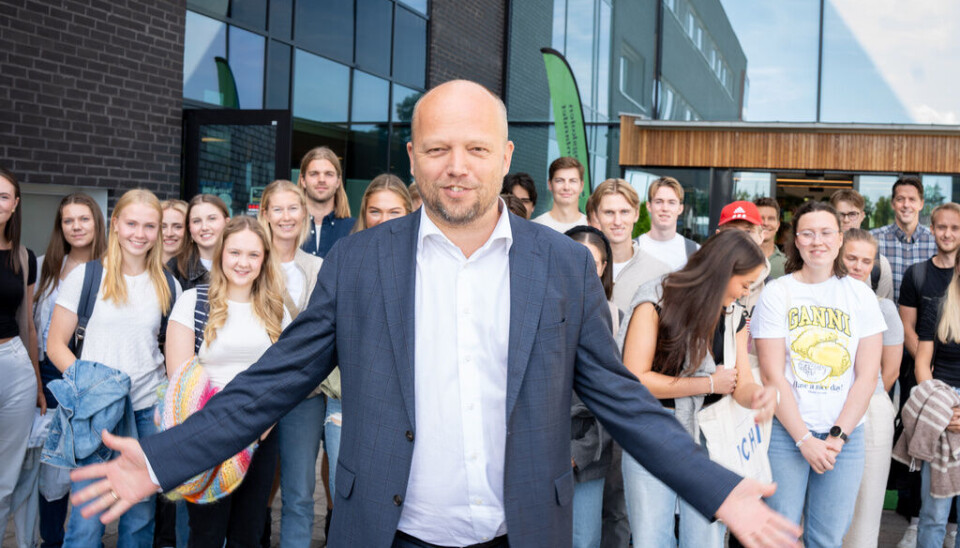 Trygve Slagsvold Vedum, her fra studiestart ved Høgskolen i Innlandet tidligere i høst.