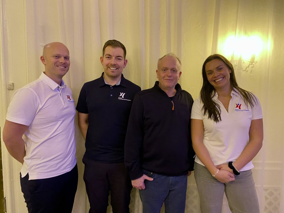 En samlet regionledergruppe i NFF inviterte fysioterapiledere i kommunene til konferanse forrige uke - blant annet for å sette statistikk og samarbeid på agendaen. F.v: Jan Frode Rønning, Markus Fjellheim-Fosseli, Stig Fløisand og Martine Solberg Olsen. Ikke til stede på bildet: Jens Fredrik Aas.