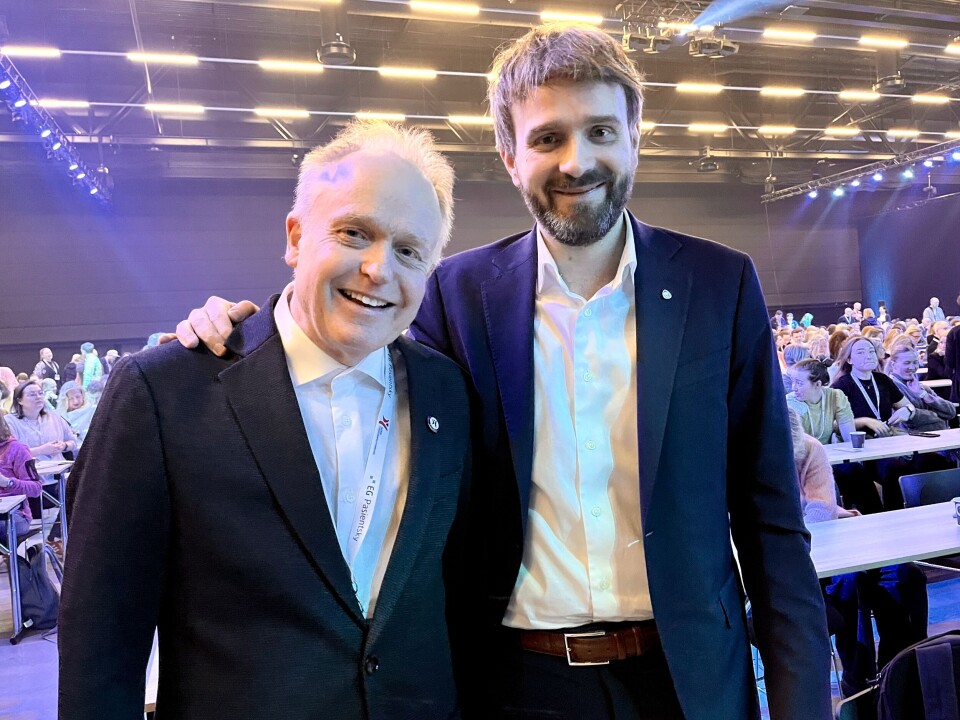 Stig Fløisand møtte helse- og omsorgsminister Jan Christian Vestre (AP) på Fysioterapikongressen i mars.