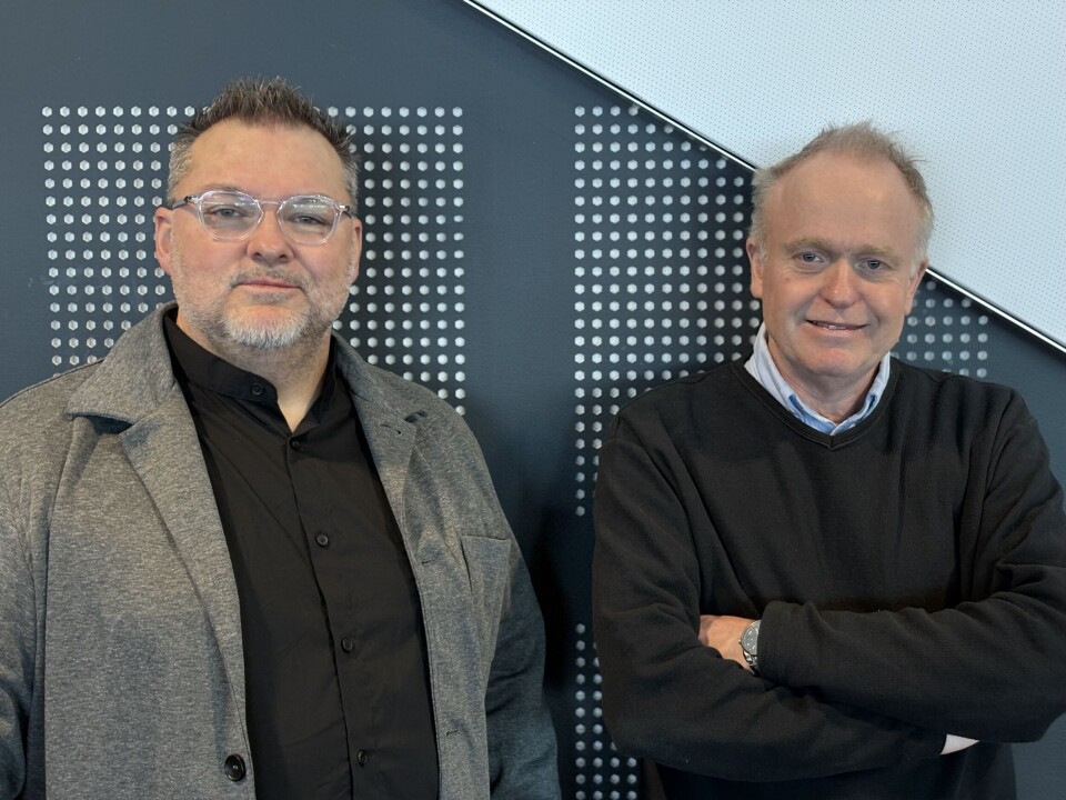 Vi møtte selve sjefen for fysioterapi globalt, nemlig Mike Landry (t.v.), sammen med den norske forbundslederen, Stig Fløisand.