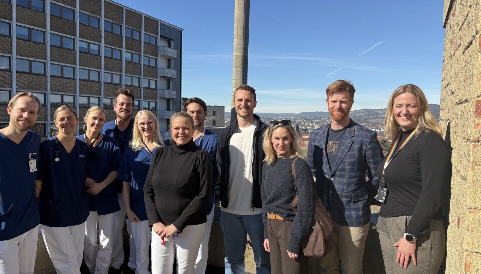 Fornøyde fysioterapeuter var samlet i Bygg 11 ved Aker sykehus i Oslo: F.v. Magnus Hågå, Karin Breistein, Kristine Bergseth, Joakim Halvorsen, Åse Bergheim, Ingvild Rosseland, Henrik Gustavsen (Alle fra Forsterket rehabilitering, Aker), Sondre Fyksen Møller (Bydel Vestre Aker), Louise Aasen (Bydel Østensjø), Jens Fredrik Aas (Norsk Fysioterapeutforbund) og Hilde Katralen (Helseetaten i Oslo kommune).