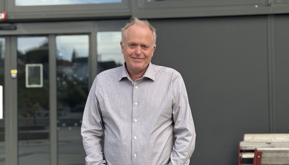 Stig Fløisand utenfor HVL, klar for markeringen.