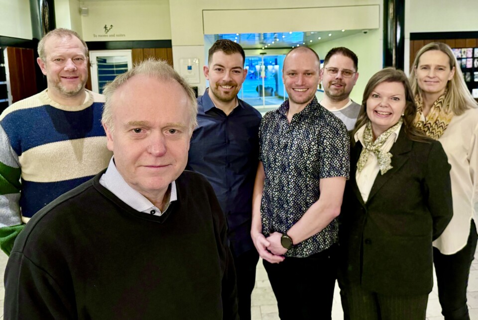 Forbundsstyret i Norsk Fysioterapeutforbund. Fra venstre: Kenneth Martinsen, Markus Fjellheim-Fosseli, Andreas Dybesland Rosenberger, Patrick Jensen, Mona Lønning Kjos og Elisabeth Harstad. Foran står forbundsleder Stig Fløisand.